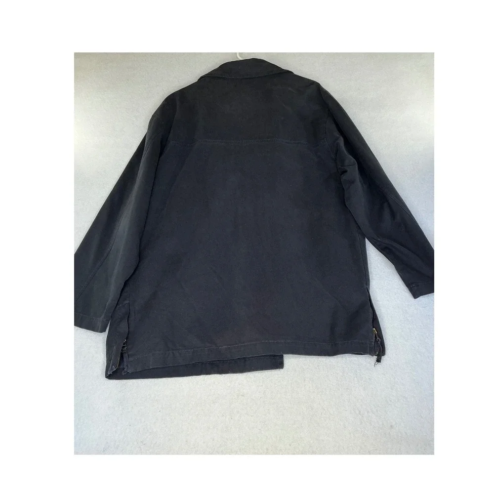 North 44 Canvas Deck Jacket Mens L Navy Double Breasted Side Zip Nautical